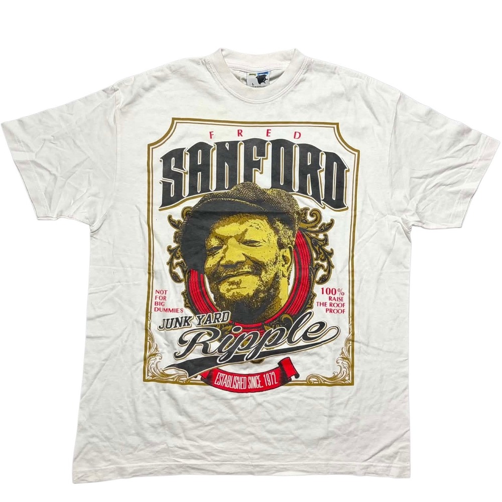Phat Doc Fred Sanford‎ Junk Yard Ripple Graphic T-Shirt White Mens Large L 1972